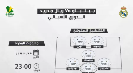  بيلباو ضد ريال مدريد | موعد المباراة والتشكيل المتوقع والقنوات الناقلة 